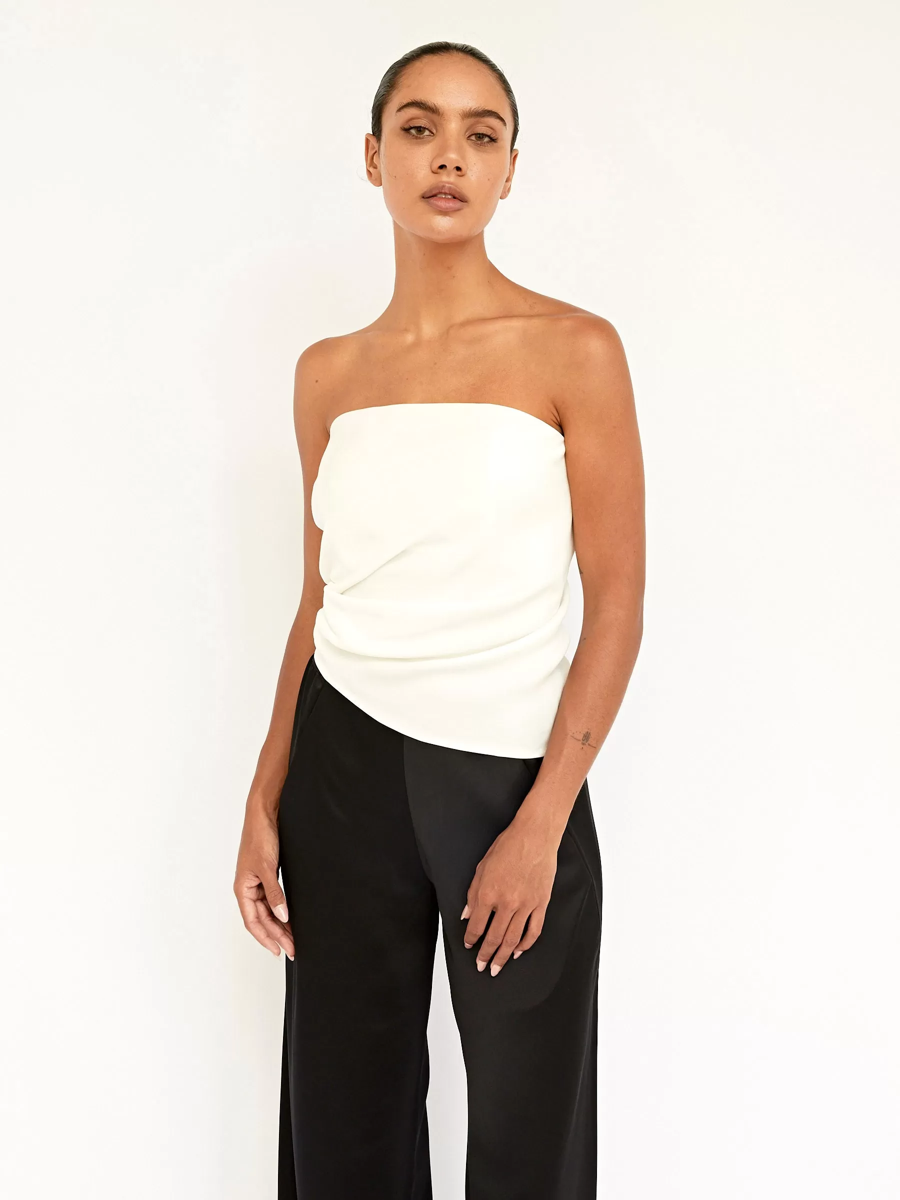 Cowl Strapless Top