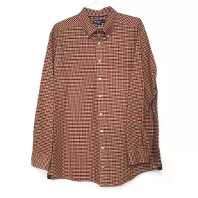 Cremieux Classics Mens Size 2XT Beige Red Green Plaid Button-Down Dress Shirt L/s