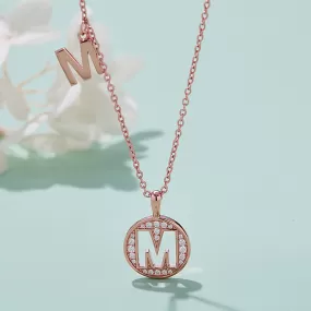 Customized M Letter Moissanite Diamond Necklace