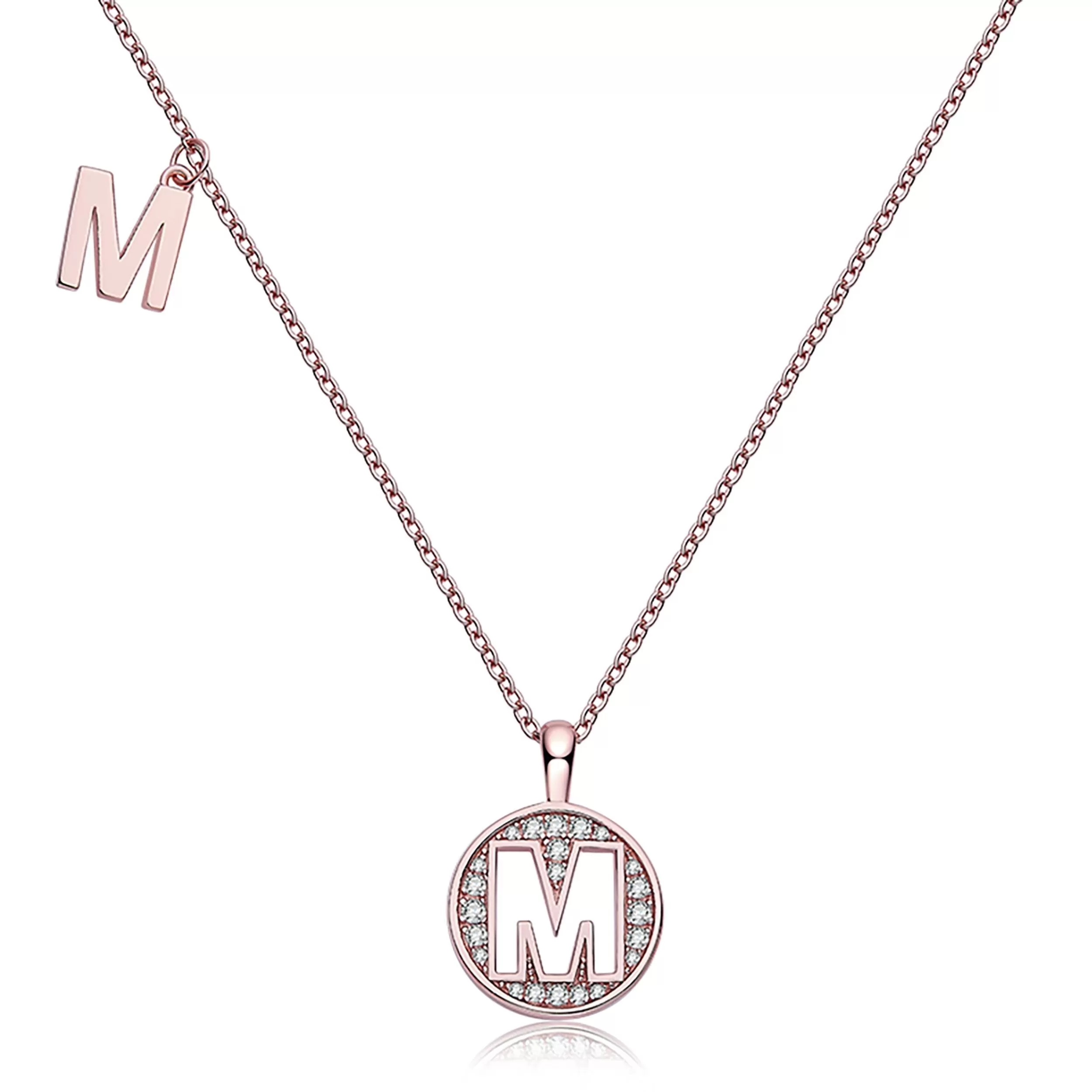 Customized M Letter Moissanite Diamond Necklace