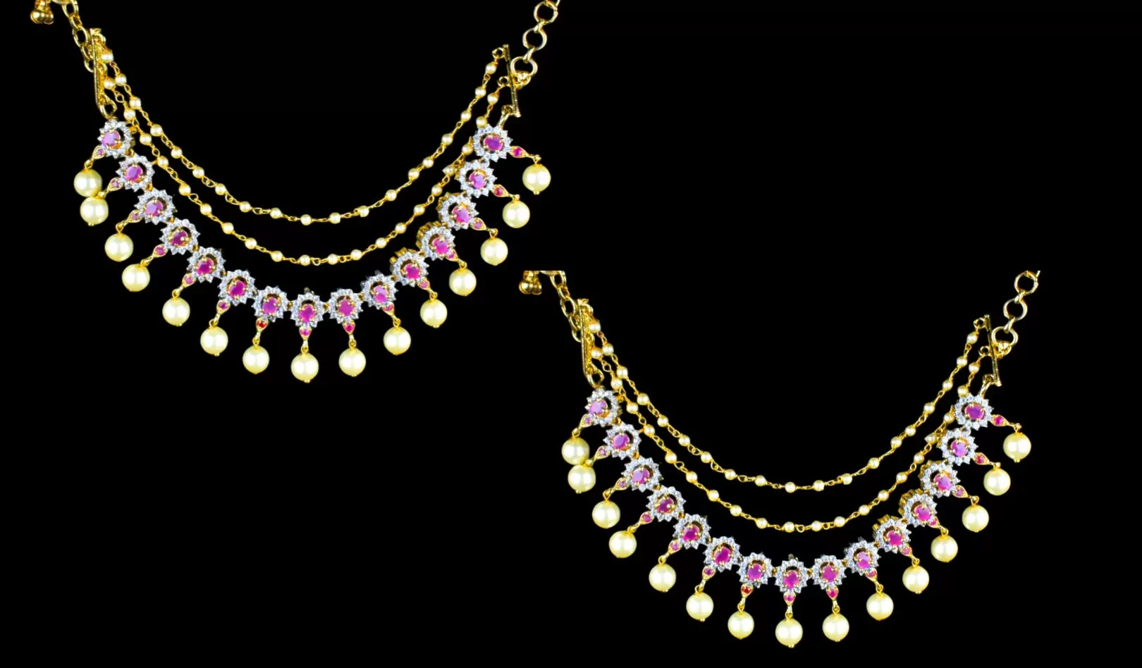 Cz Champaswaralu/Earchains By Asp Fashion Jewellery