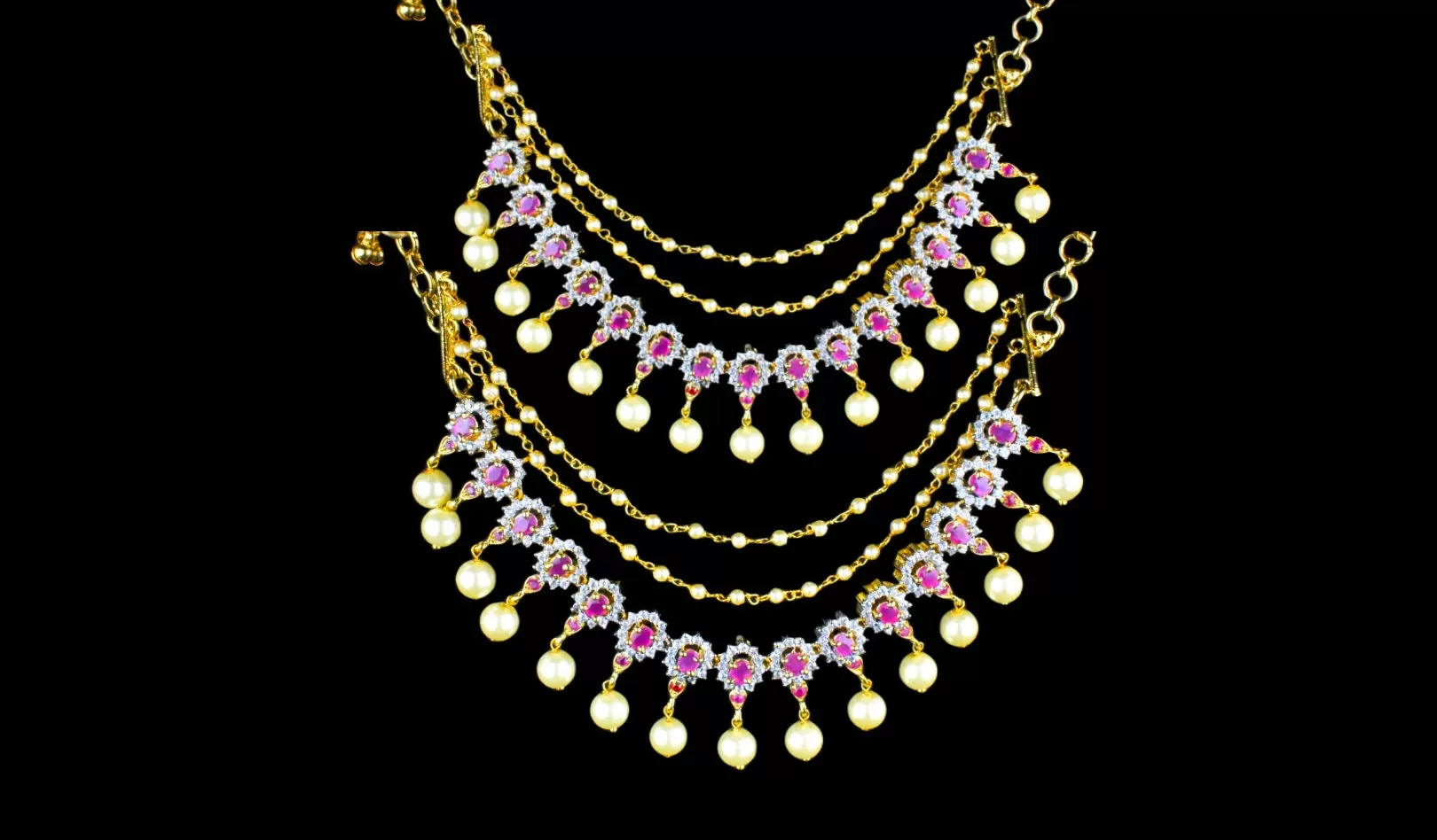 Cz Champaswaralu/Earchains By Asp Fashion Jewellery