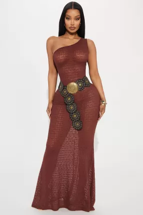 Dani Belted Maxi Dress - Chocolate