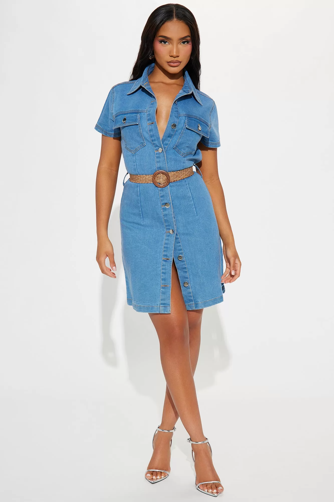 Dayna Denim Mini Dress - Light Wash