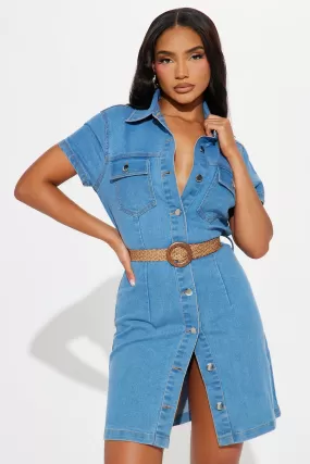 Dayna Denim Mini Dress - Light Wash