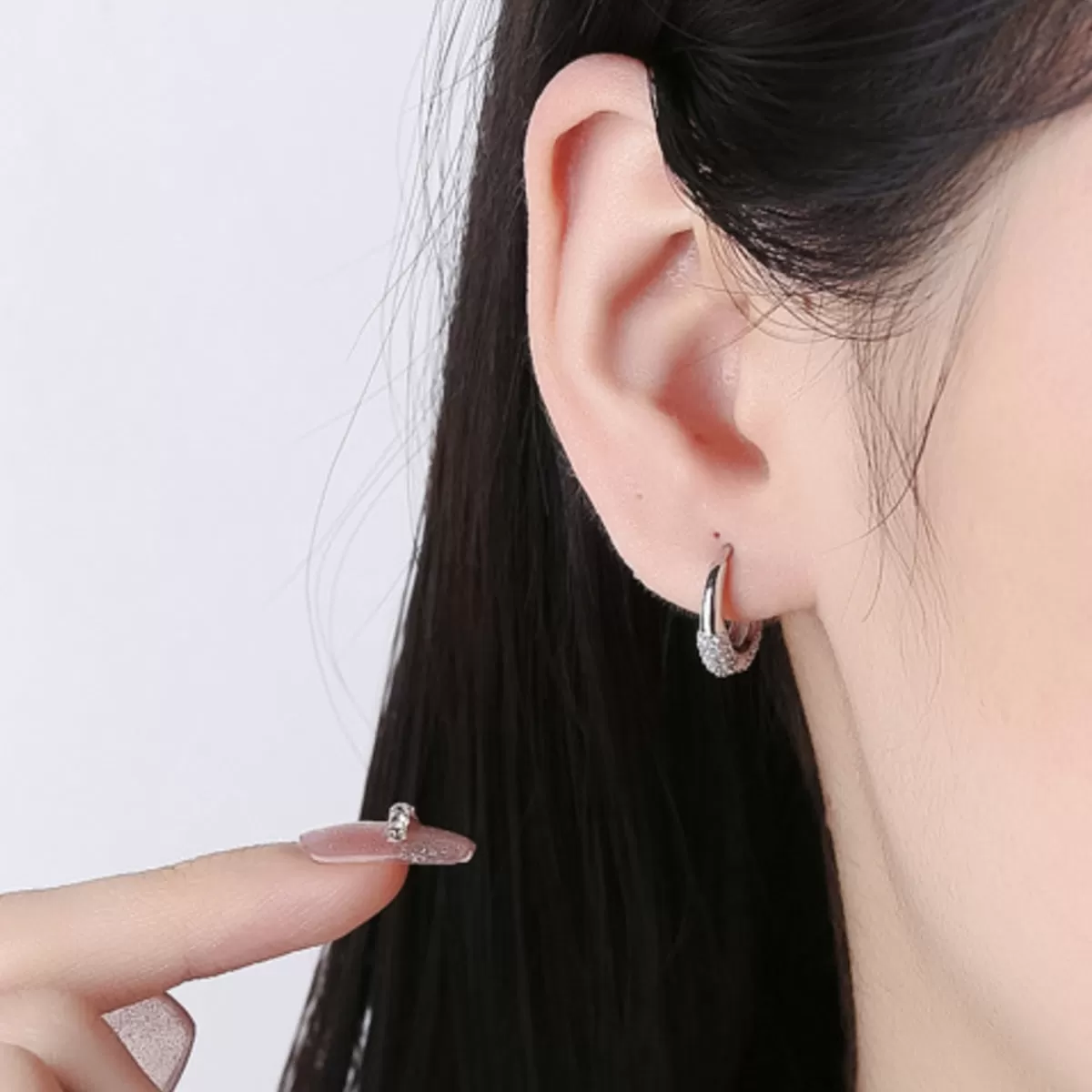 Dazzling Hoop Earrings in Sterling Silver