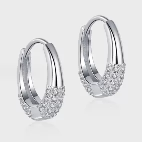 Dazzling Hoop Earrings in Sterling Silver