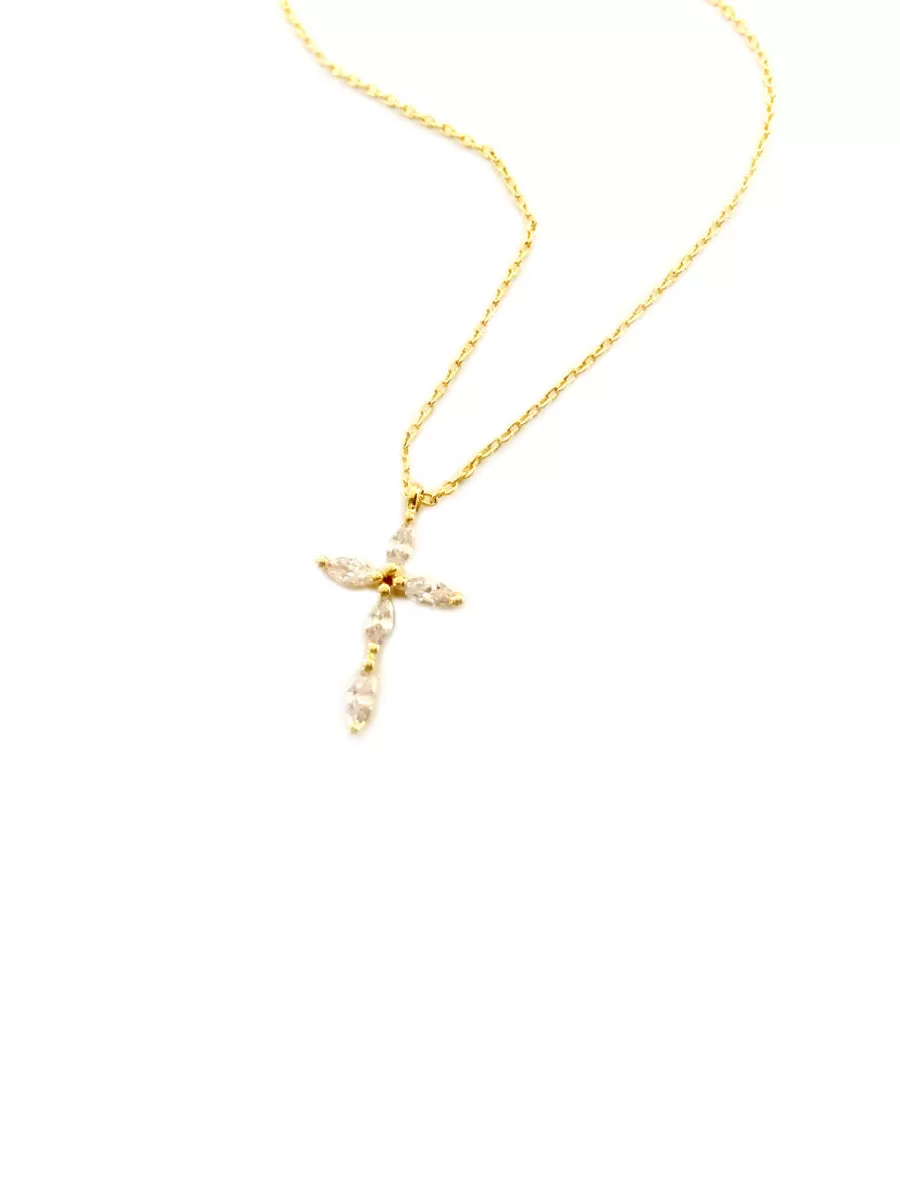 Elegant CZ Cross Necklace