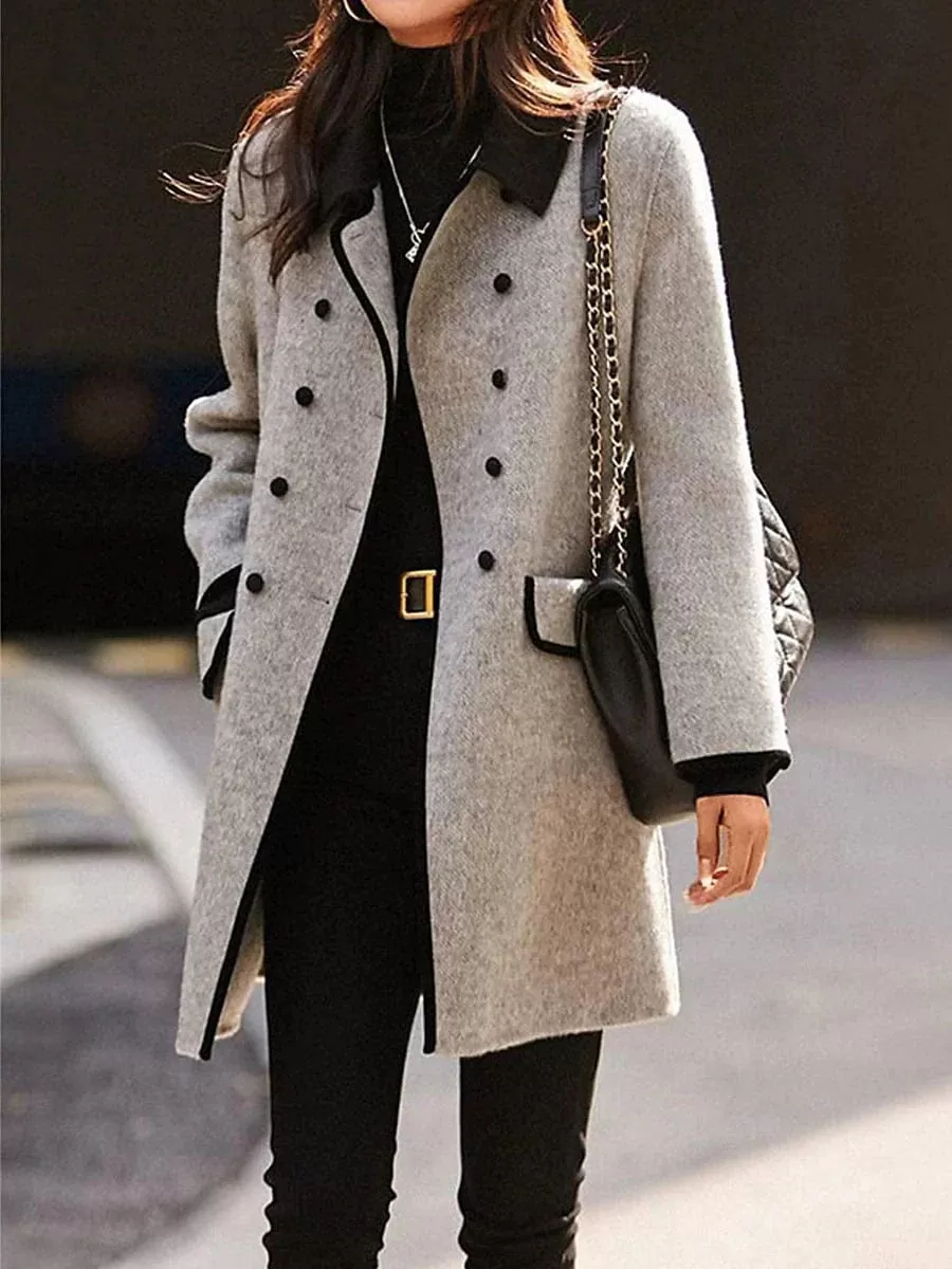 Elegant Double Breasted Women's Winter Coat