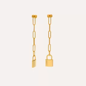 Elegant Lock-Chain Earrings