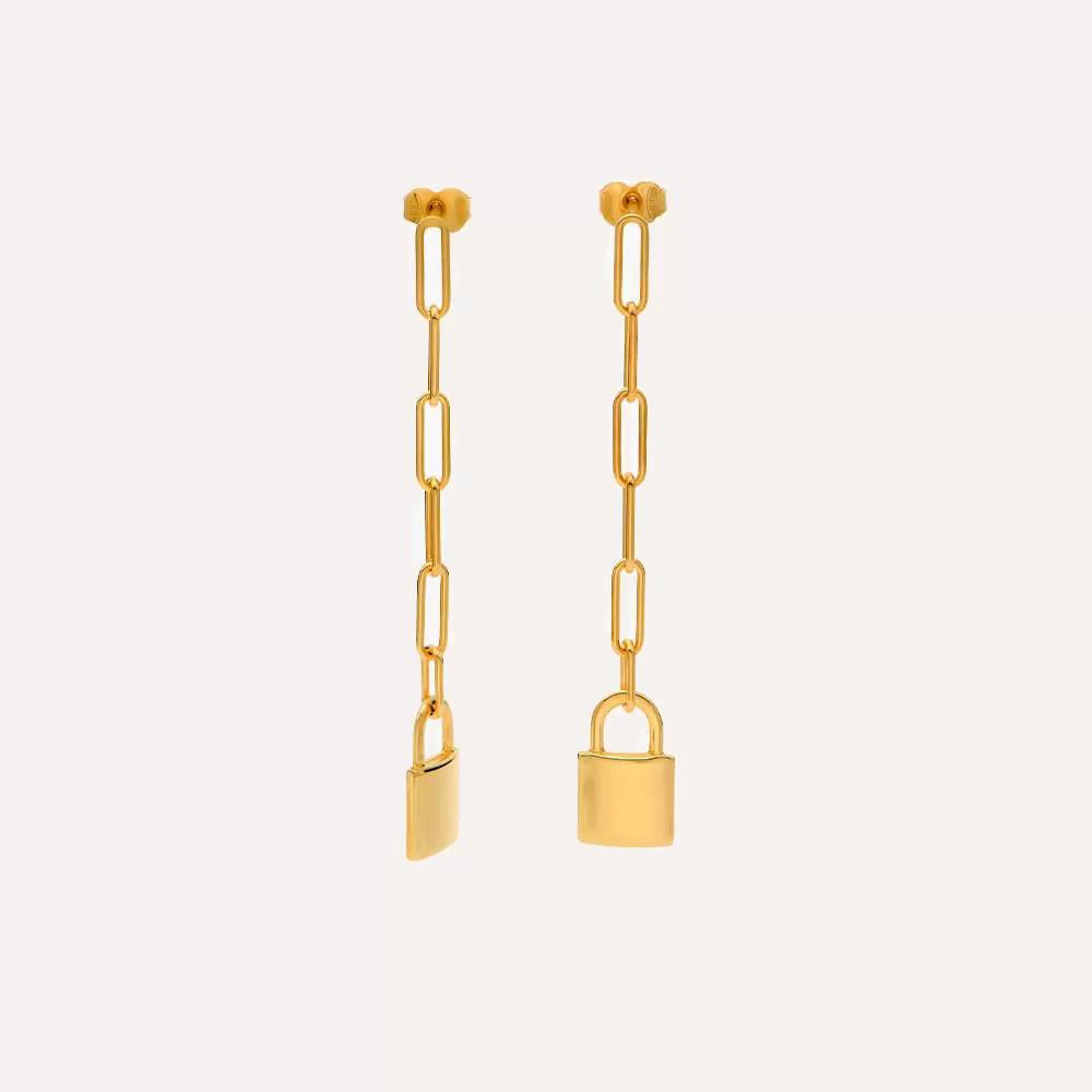 Elegant Lock-Chain Earrings