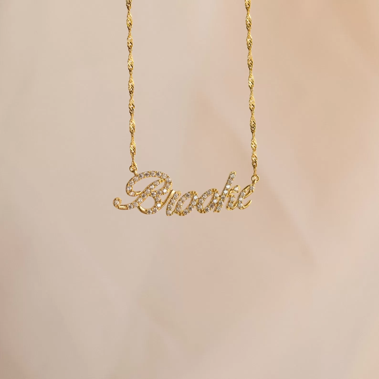 Elegant Pave Name Necklace