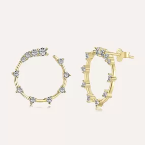 Elegant Sparkling Diamond Hoop Earrings