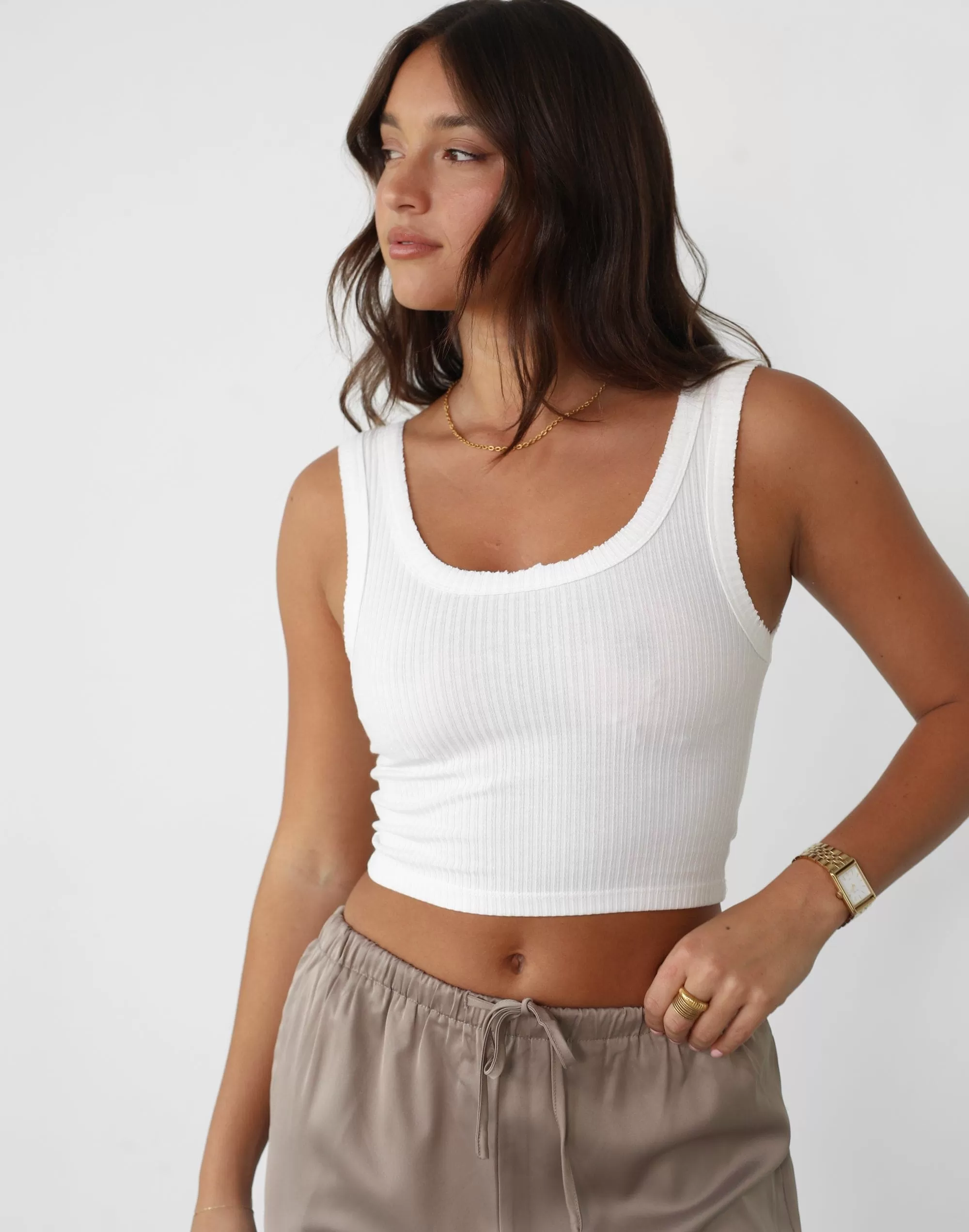 Eleyna Crop Top (White)