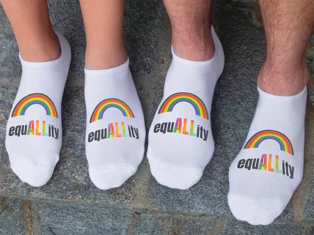 EquALLity For All - POC Rainbow Printed No Show Socks