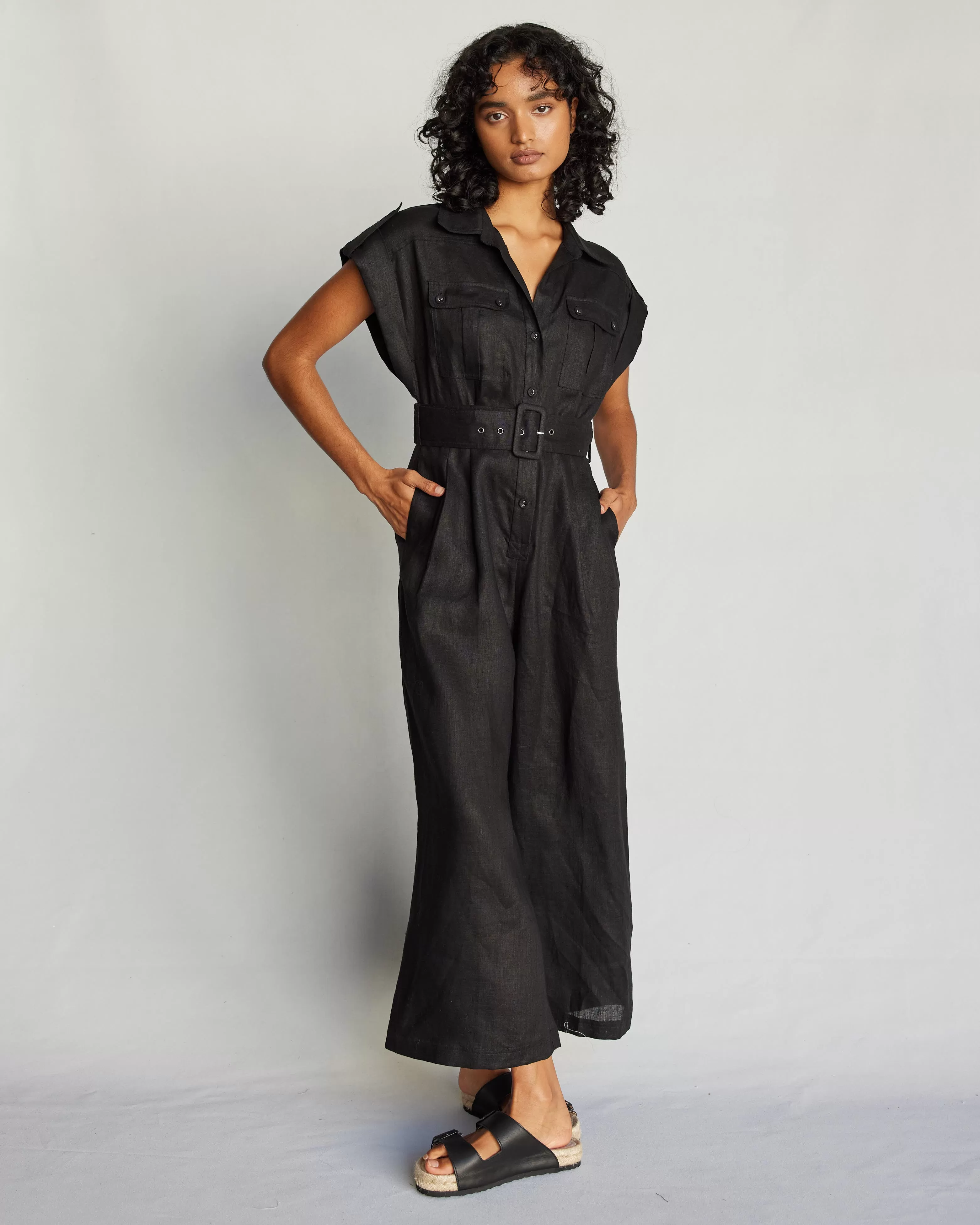 Esra Utility Jumpsuit - Black