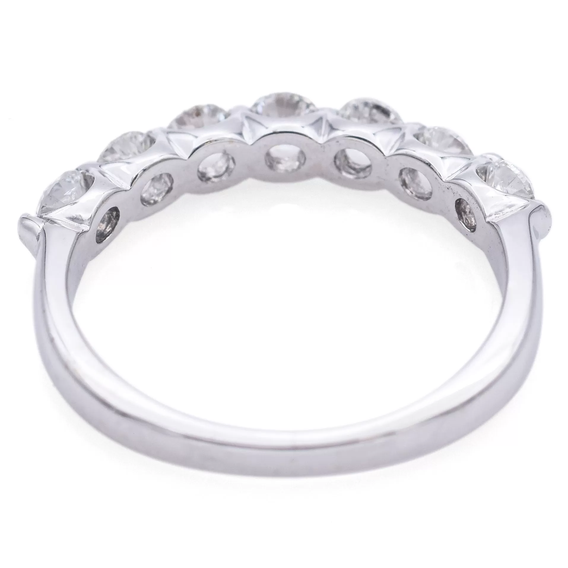 Estate 14K White Gold 0.77 TCW Diamond Semi-Eternity Band Ring Size 8