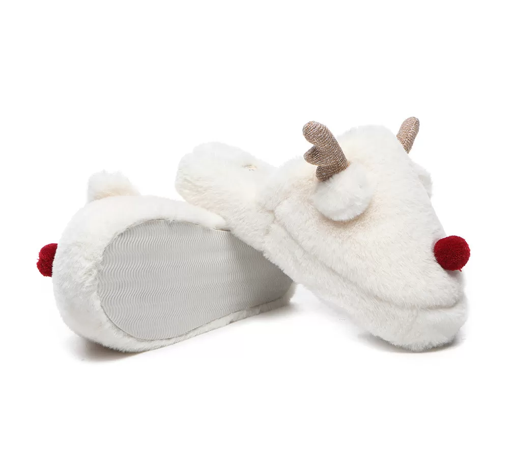 EVERAU Ultra Plush Unisex Reindeer Slippers