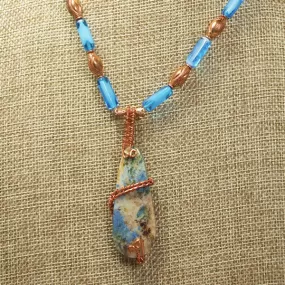 Faina Lazulite Cabochon Pendant Necklace