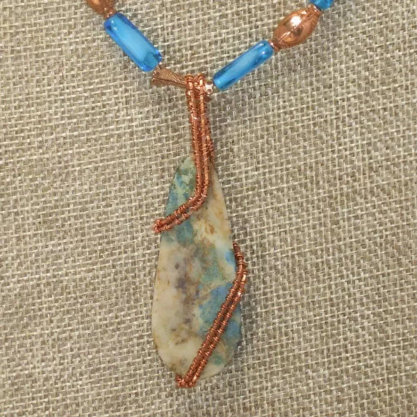 Faina Lazulite Cabochon Pendant Necklace