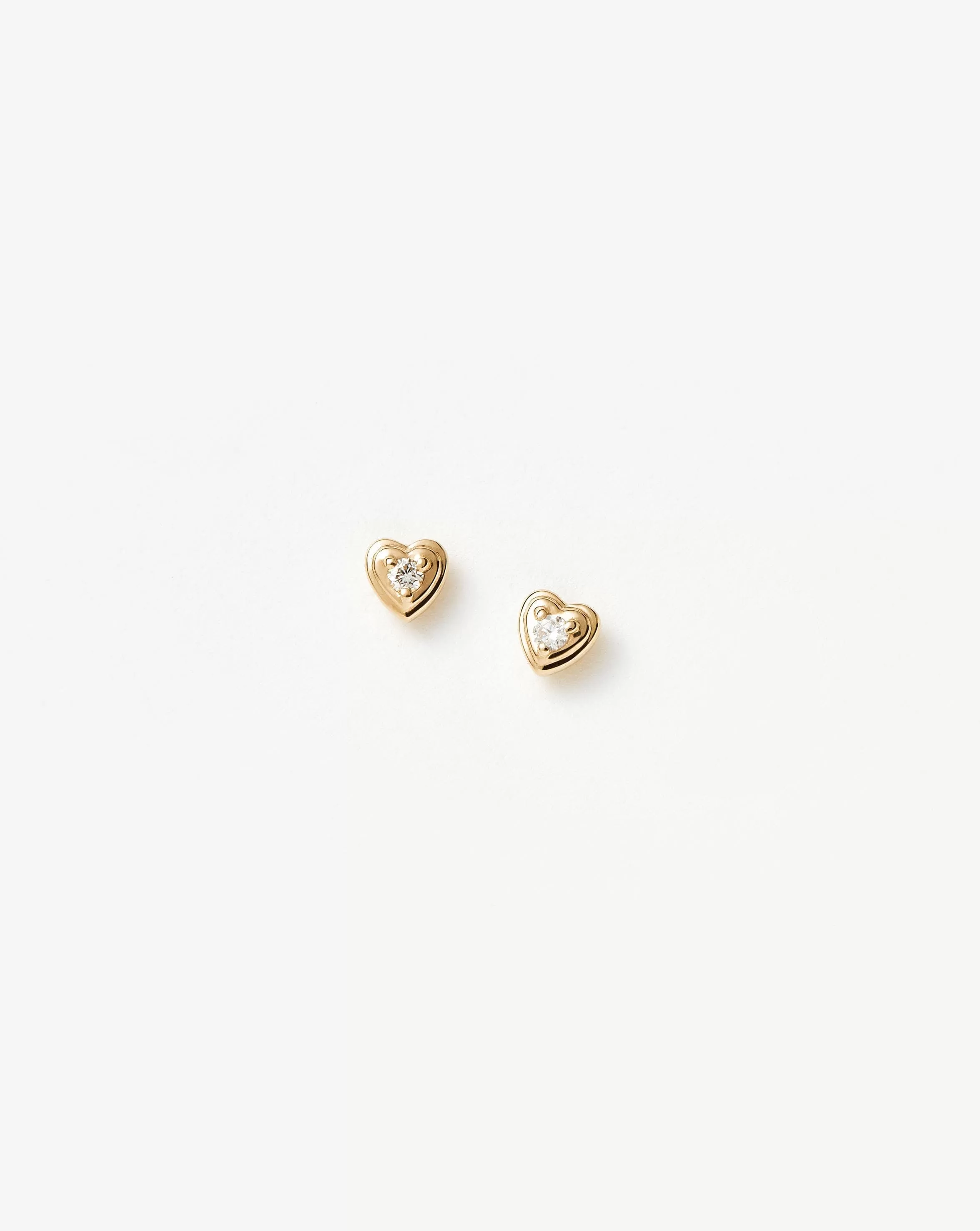 Fine Diamond Heart Stud Earrings