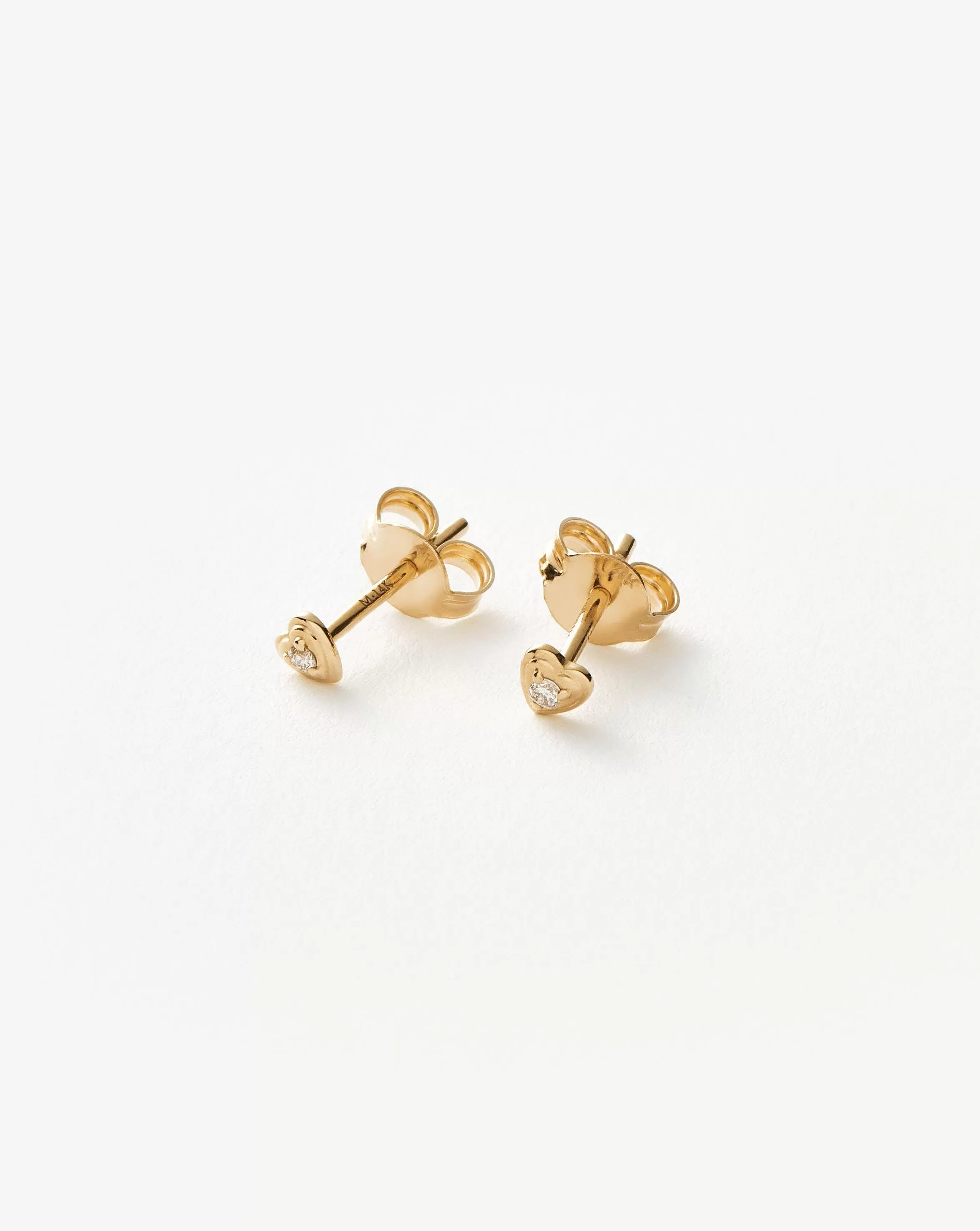 Fine Diamond Heart Stud Earrings