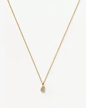 Fine Diamond Initial Mini Pendant Necklace - G | 14k Solid Yellow Gold Plated/Diamond