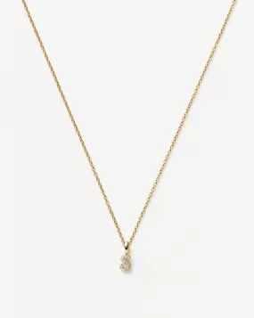 Fine Diamond Initial Mini Pendant Necklace - S | 14k Solid Yellow Gold Plated/Diamond