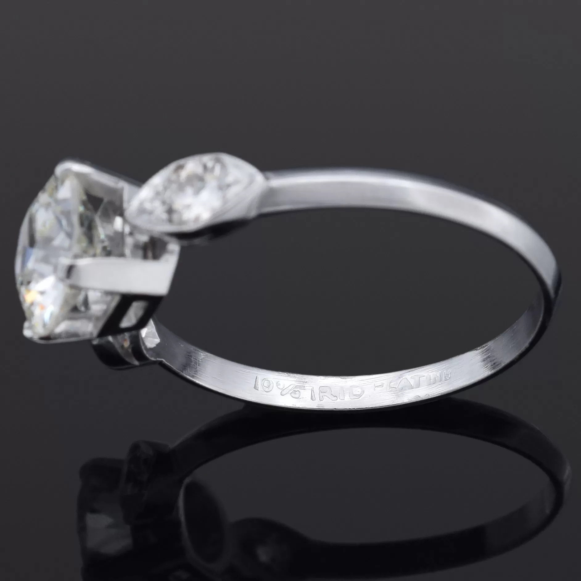 GIA Certified 1.58Ct Old Euro Cut L I1 Center Diamond Platinum Ring 1.92TCW