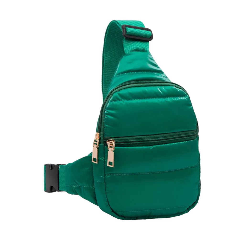 Glossy Solid Puffer Mini Sling Bag