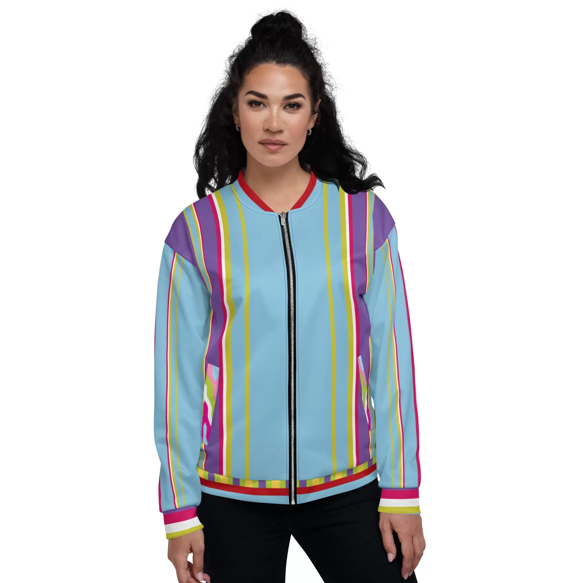 Groovy Purple Calypso Unisex Bomber Jacket