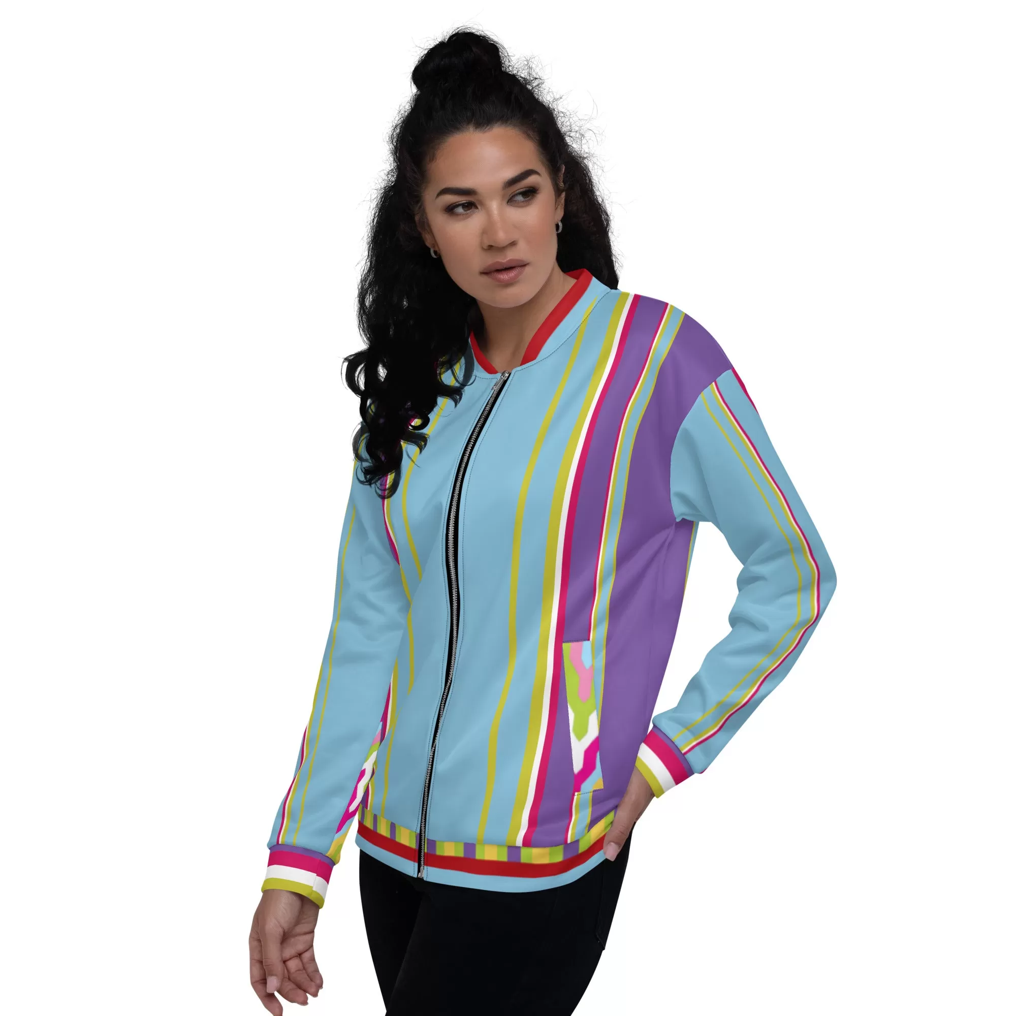 Groovy Purple Calypso Unisex Bomber Jacket