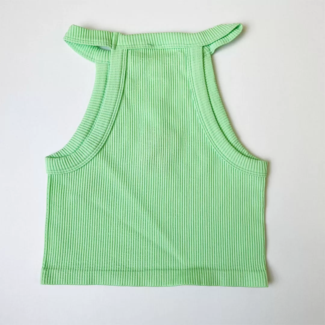 Halterneck Sleeveless Crop Tank Top