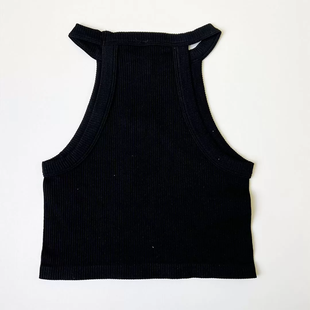 Halterneck Sleeveless Crop Tank Top