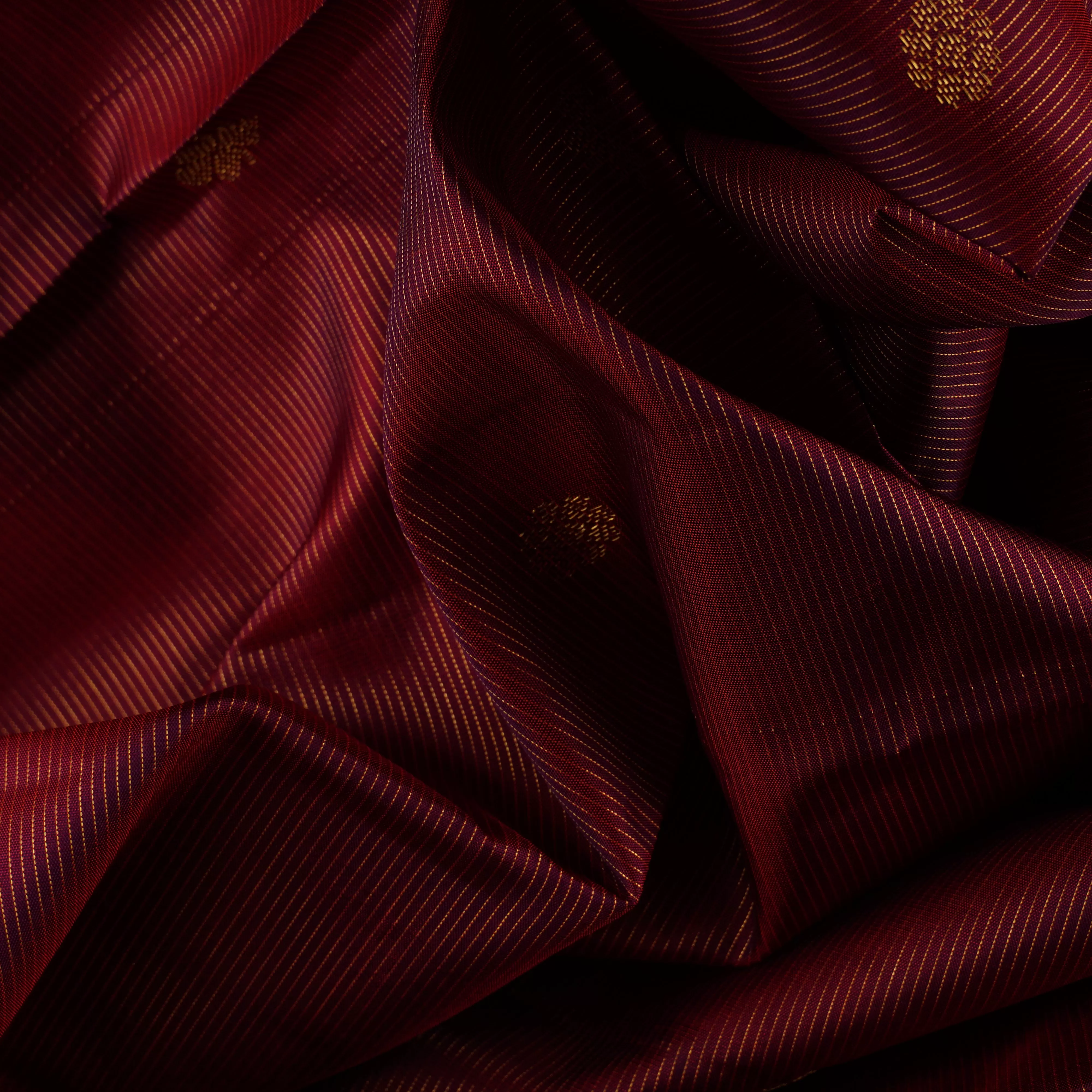 Handwoven Maroon Kanjivaram Silk Saree - 1850T008706DSC