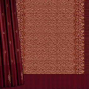 Handwoven Maroon Kanjivaram Silk Saree - 1850T008706DSC