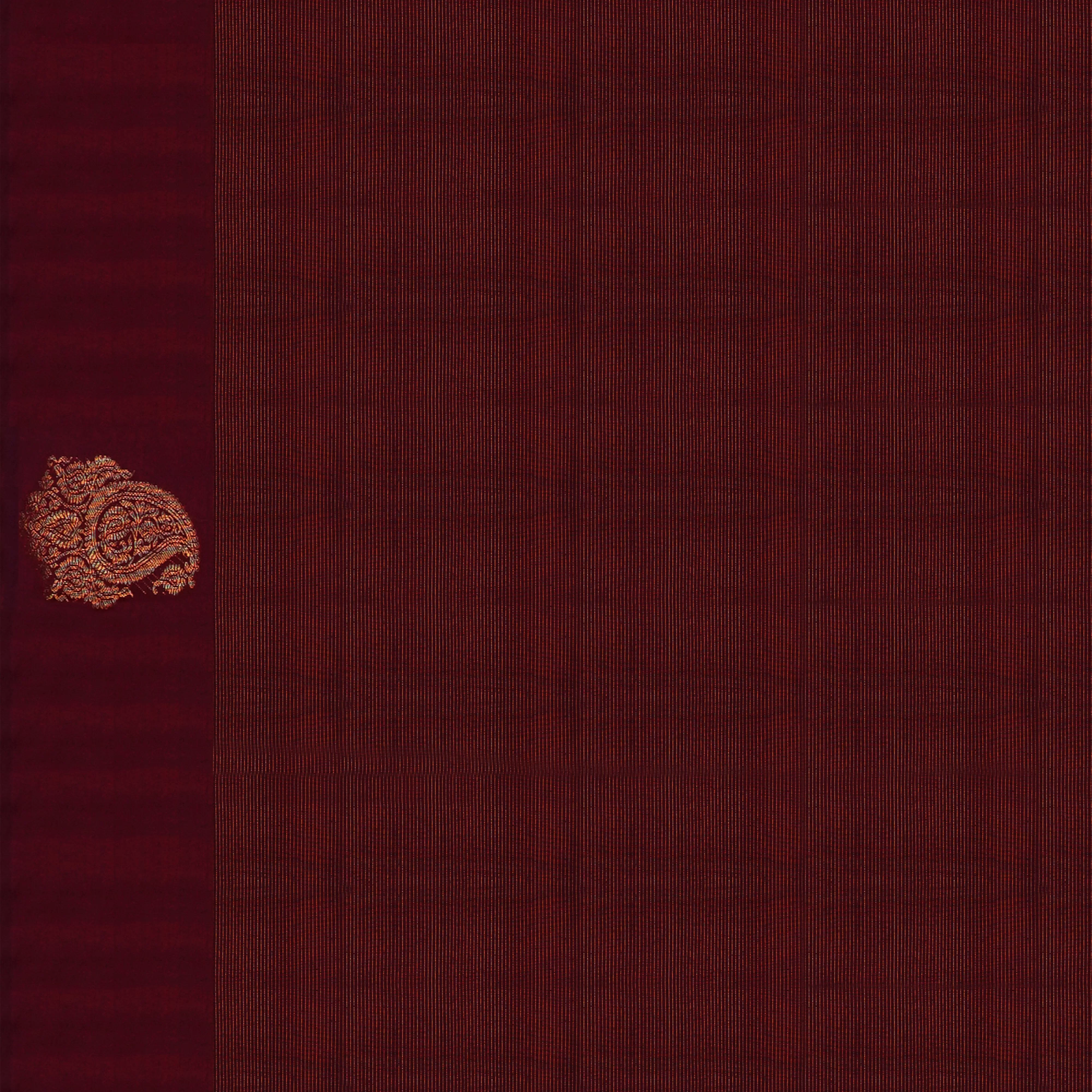 Handwoven Maroon Kanjivaram Silk Saree - 1850T008706DSC