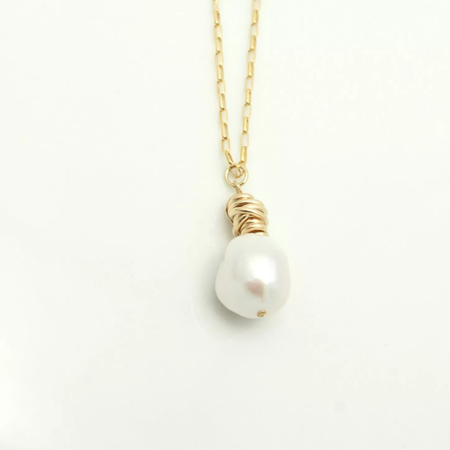 HERA Collection:  HERA Gold Wrapped Baroque Pearl Necklace