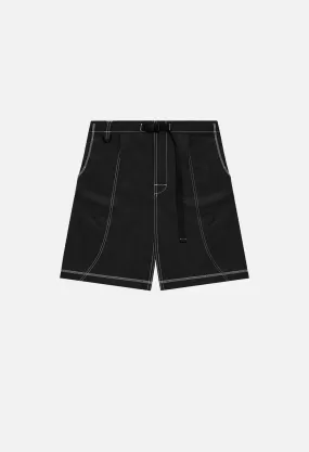 High Shrunk Nylon Mountain Shorts / Black X Yellow