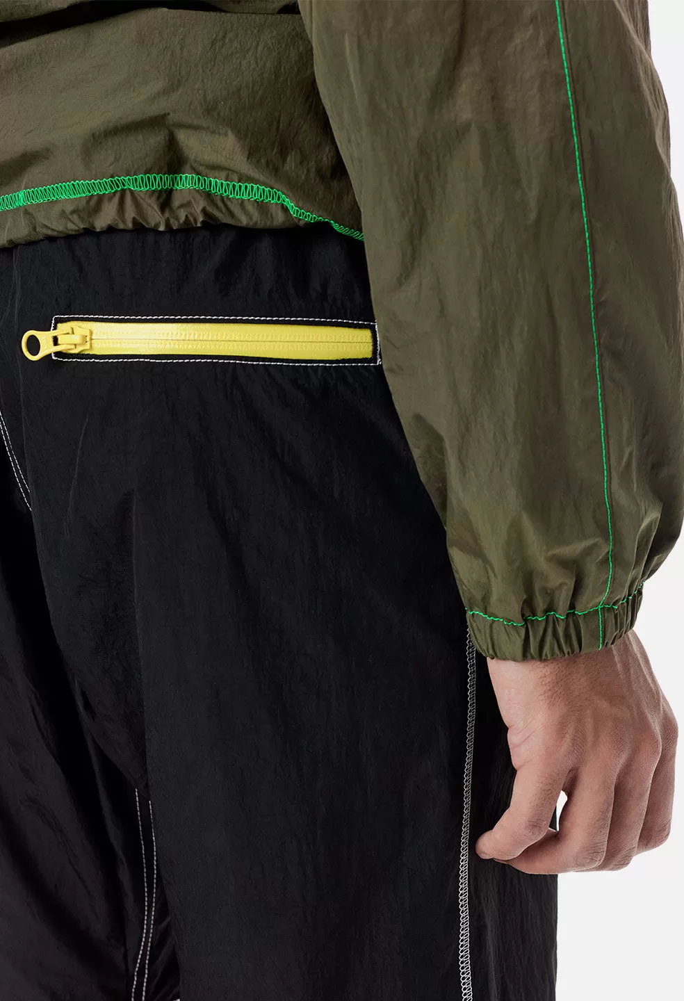 High Shrunk Nylon Mountain Shorts / Black X Yellow