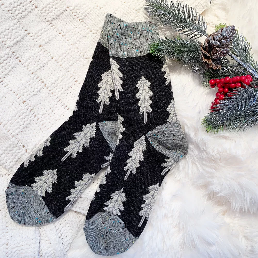 Holiday Special | Wool Socks | Pine Tree (Dark Grey)