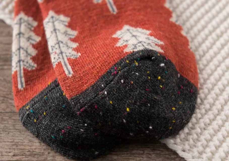 Holiday Special | Wool Socks | Pine Tree (Red)