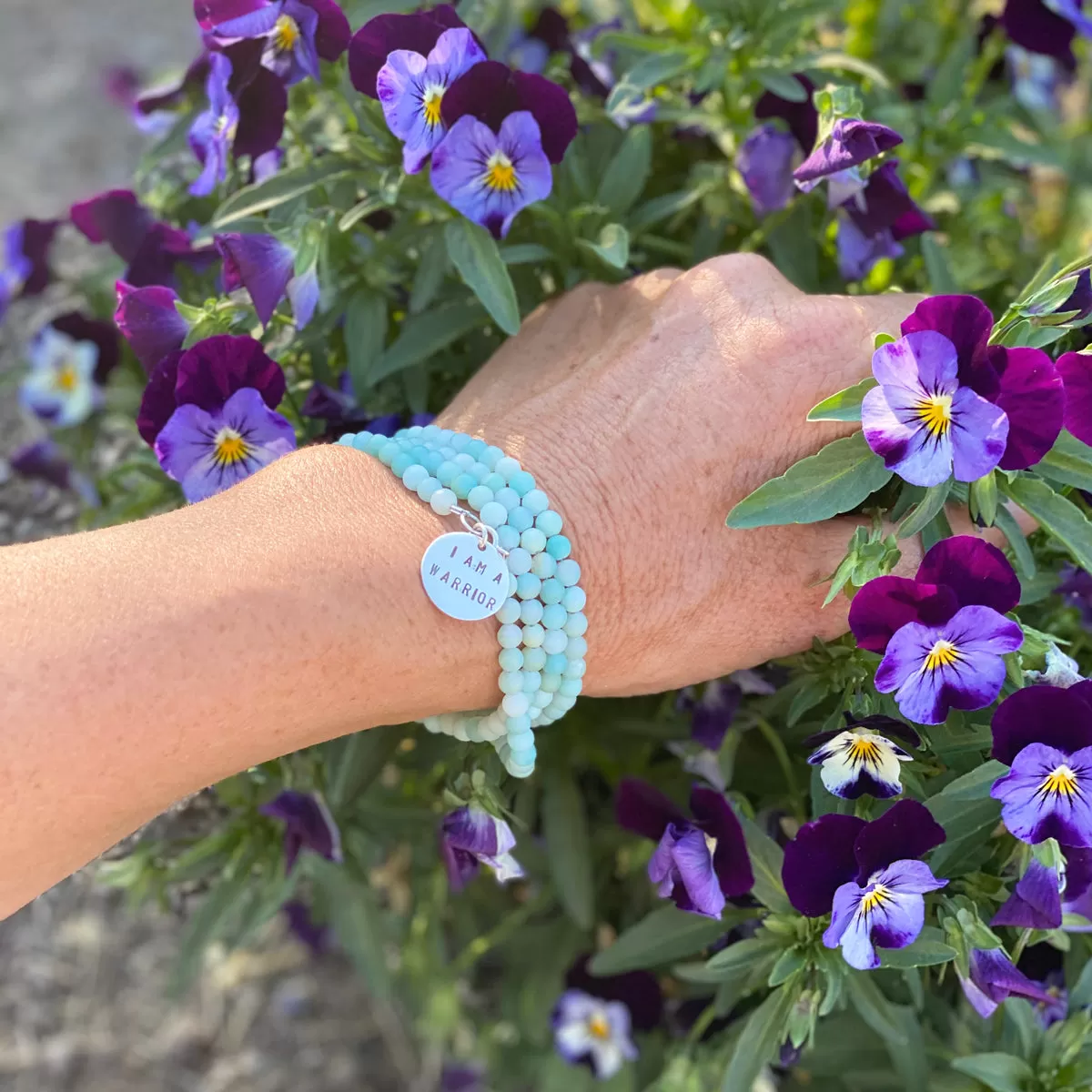 I am a Warrior - Affirmation Wrap Bracelet with Amazonite