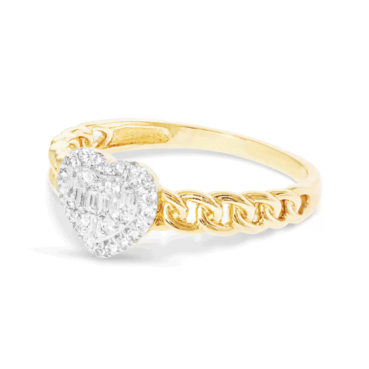 Ingenious Heart Ring in 14kt Gold Over Sterling Silver