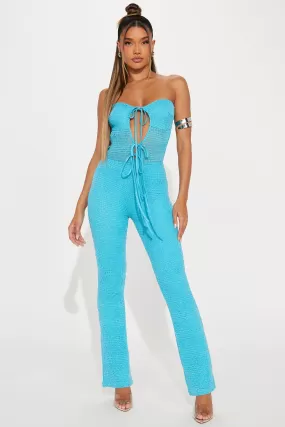 Island Princess Crochet Jumpsuit - Blue