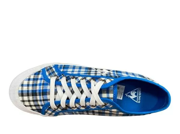 Le Coq Sportif women's checked canvas sneakers shoe Deuville Summer 1311581 blue