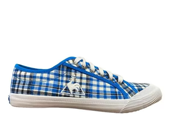 Le Coq Sportif women's checked canvas sneakers shoe Deuville Summer 1311581 blue