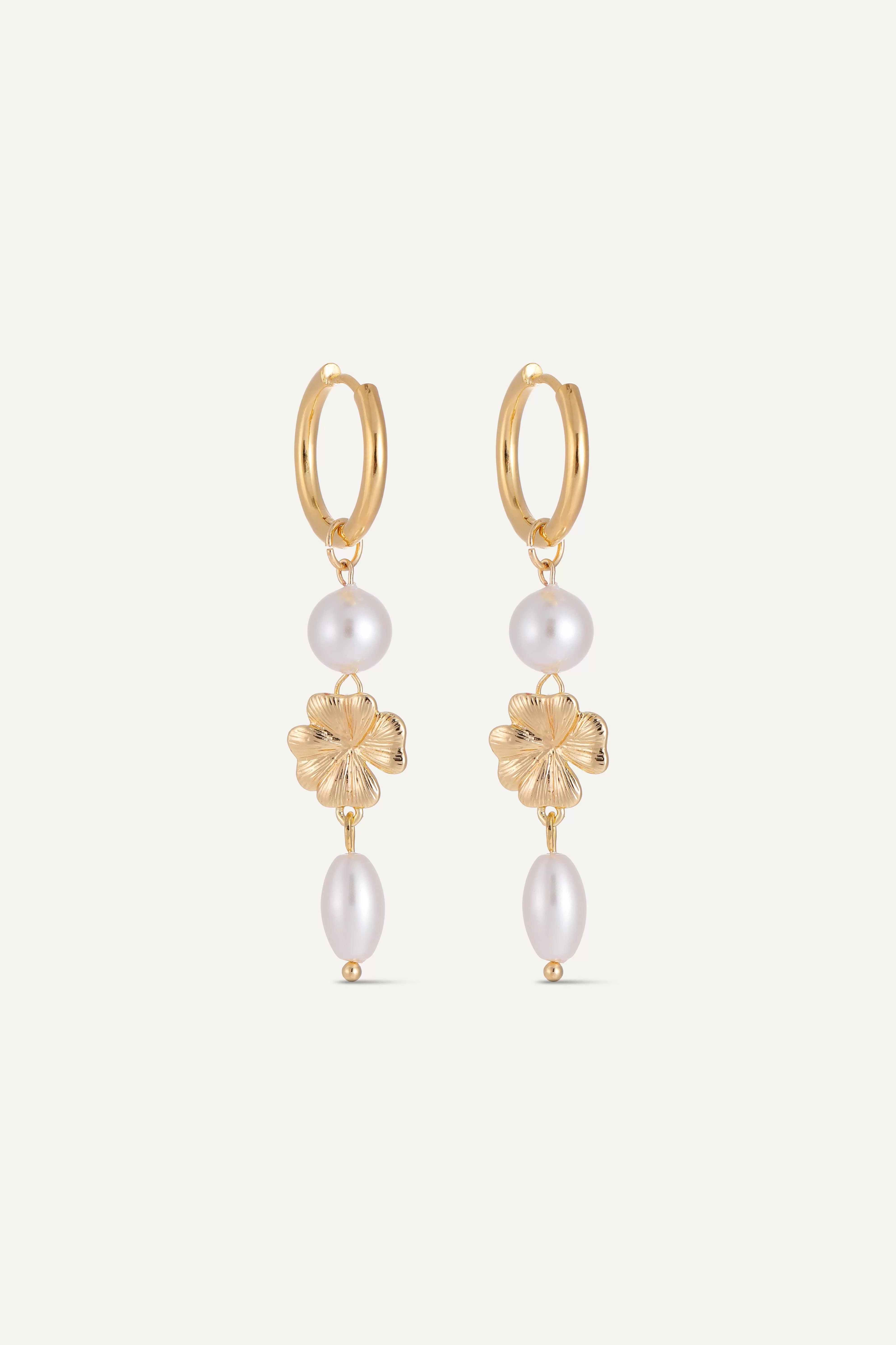 Liora Floral Pearl Drop earrings