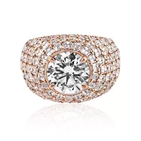 Lyanna 17 Carat H VS2 Round Brilliant Lab-Grown Diamond Chandelier Engagement Ring in 14k Rose Gold