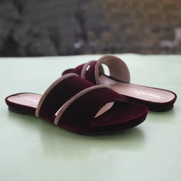 Maroon Fancy Slipperd for women